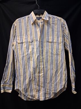 Ralph Lauren Blue & Cream Striped Long-Sleeve Button-Down Shirt